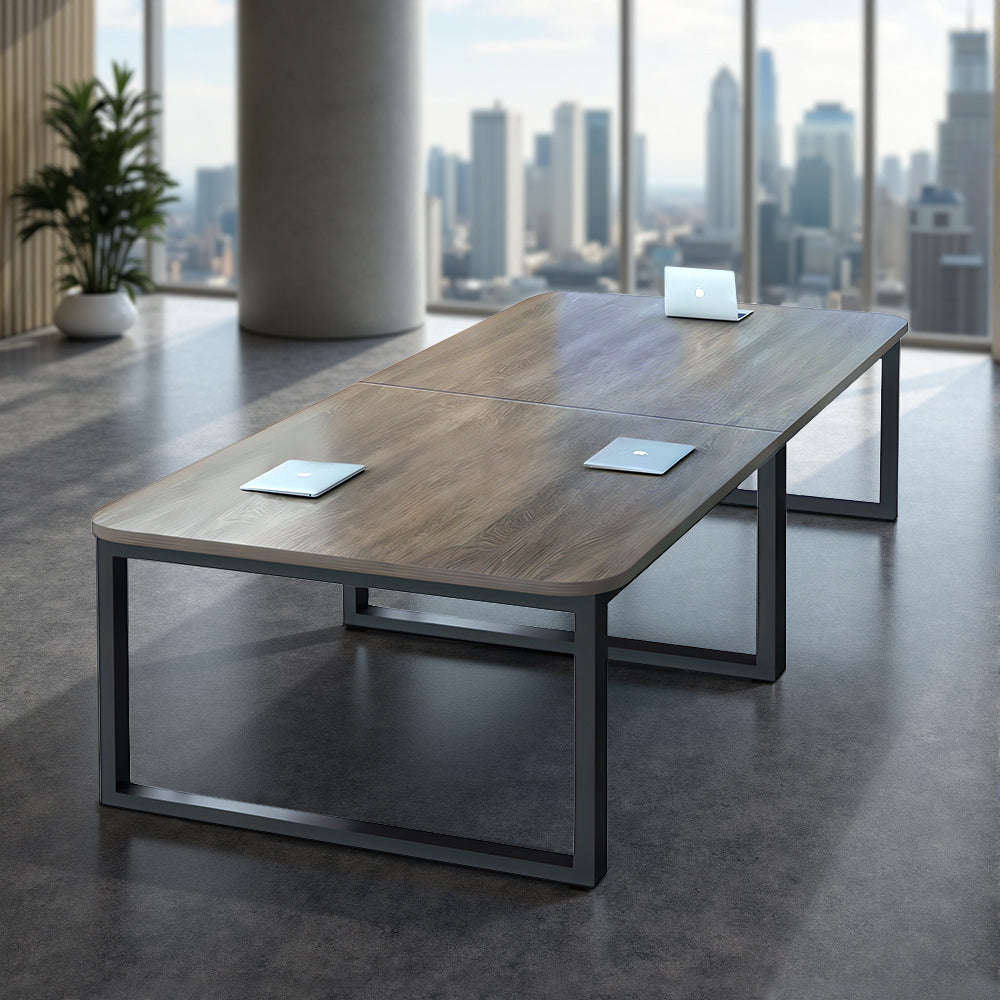 Eeeza Metal Frame Rounded-Corner Desk