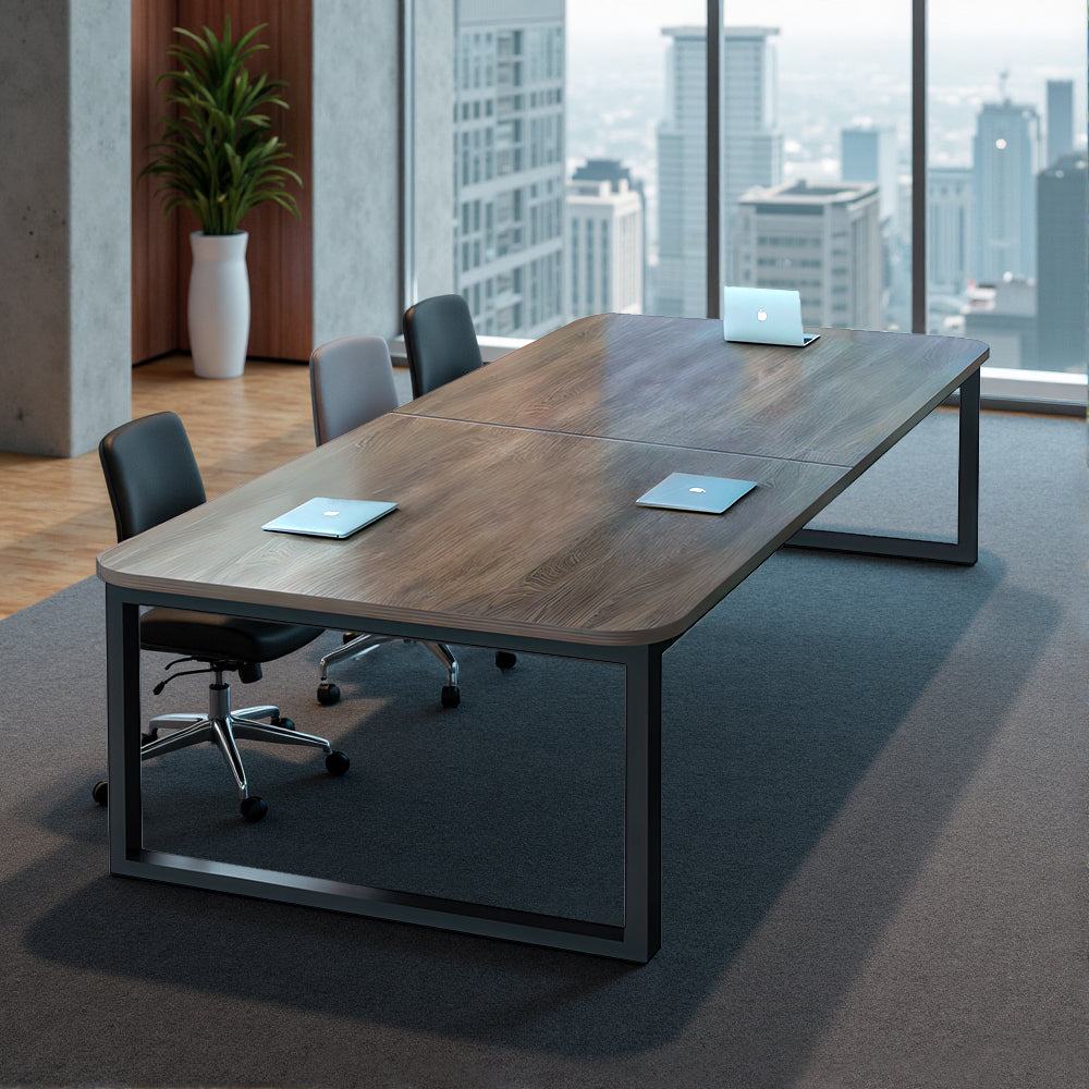 Eeeza Metal Frame Rounded-Corner Desk