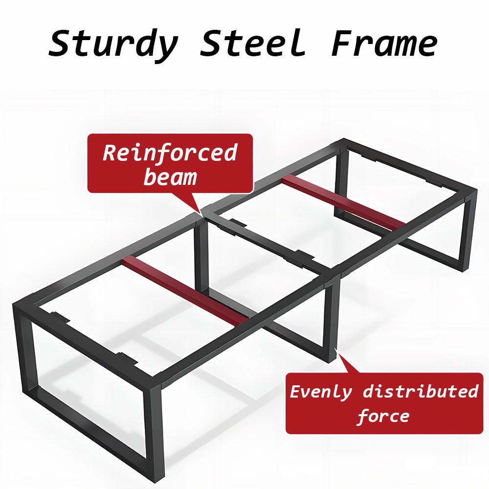 Eeeza Metal Frame Rounded-Corner Desk