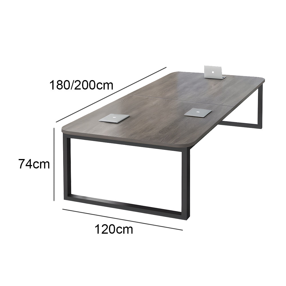 Eeeza Metal Frame Rounded-Corner Desk