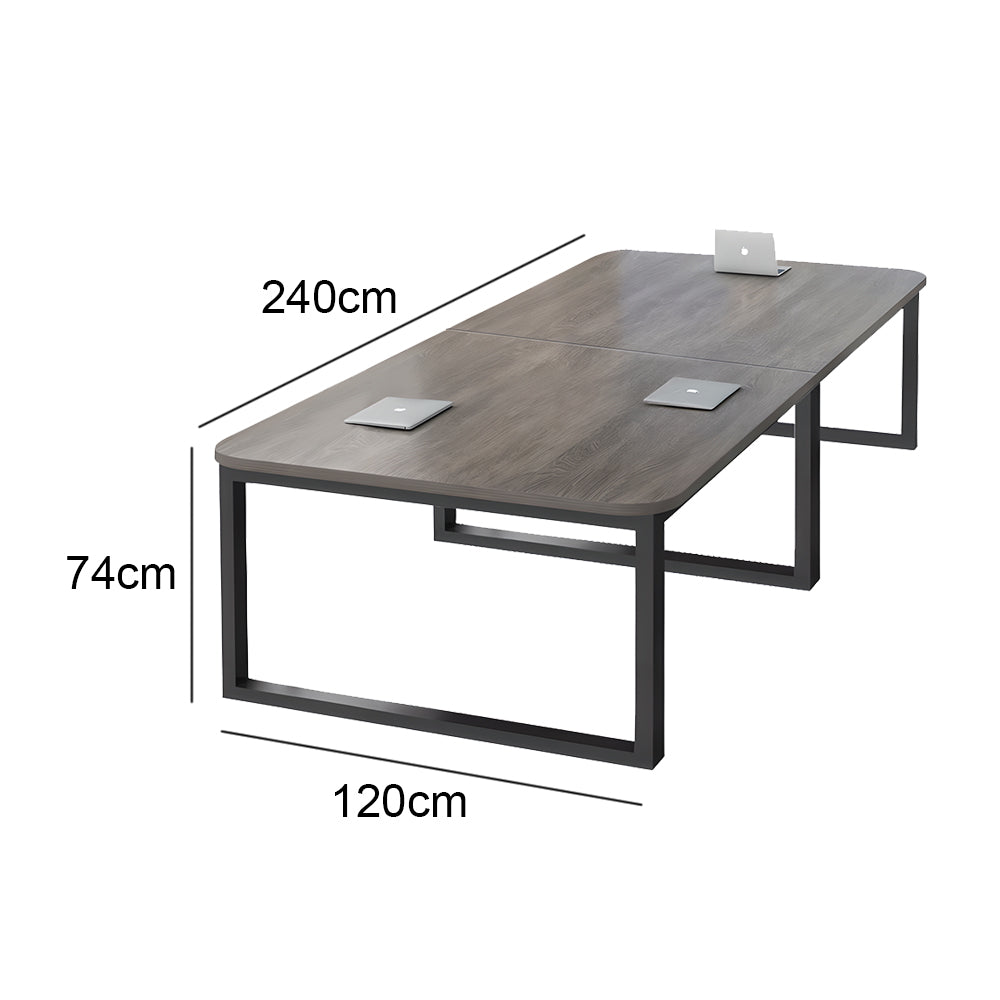 Eeeza Metal Frame Rounded-Corner Desk