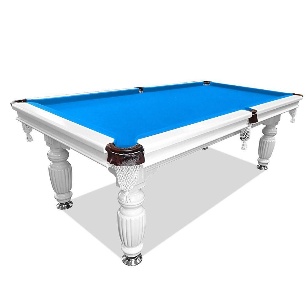 Eeeza 8FT White Frame Slate Billiard Pool Table With Full Accessories