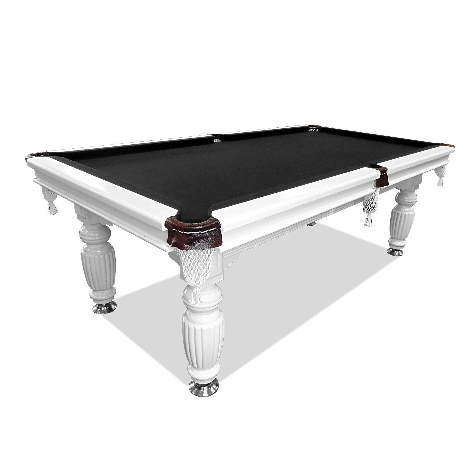 Eeeza 8FT White Frame Slate Billiard Pool Table With Full Accessories