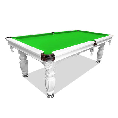 Eeeza 8FT White Frame Slate Billiard Pool Table With Full Accessories