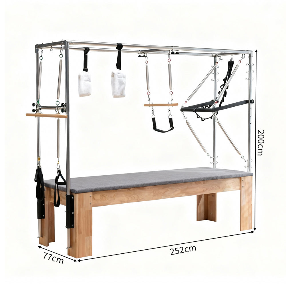 Eeeza Rubberwood Frame Pilates Cadillac Full Trapeze Table
