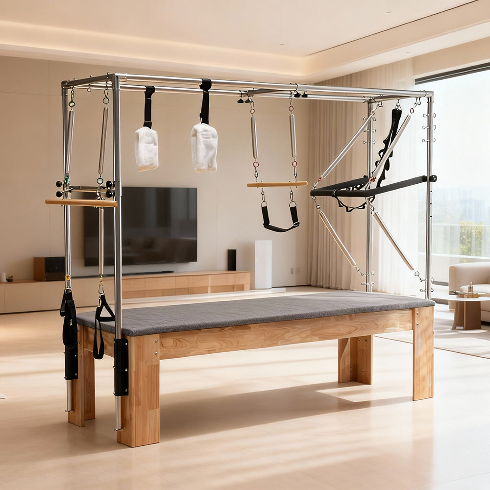 Eeeza Rubberwood Frame Pilates Cadillac Full Trapeze Table