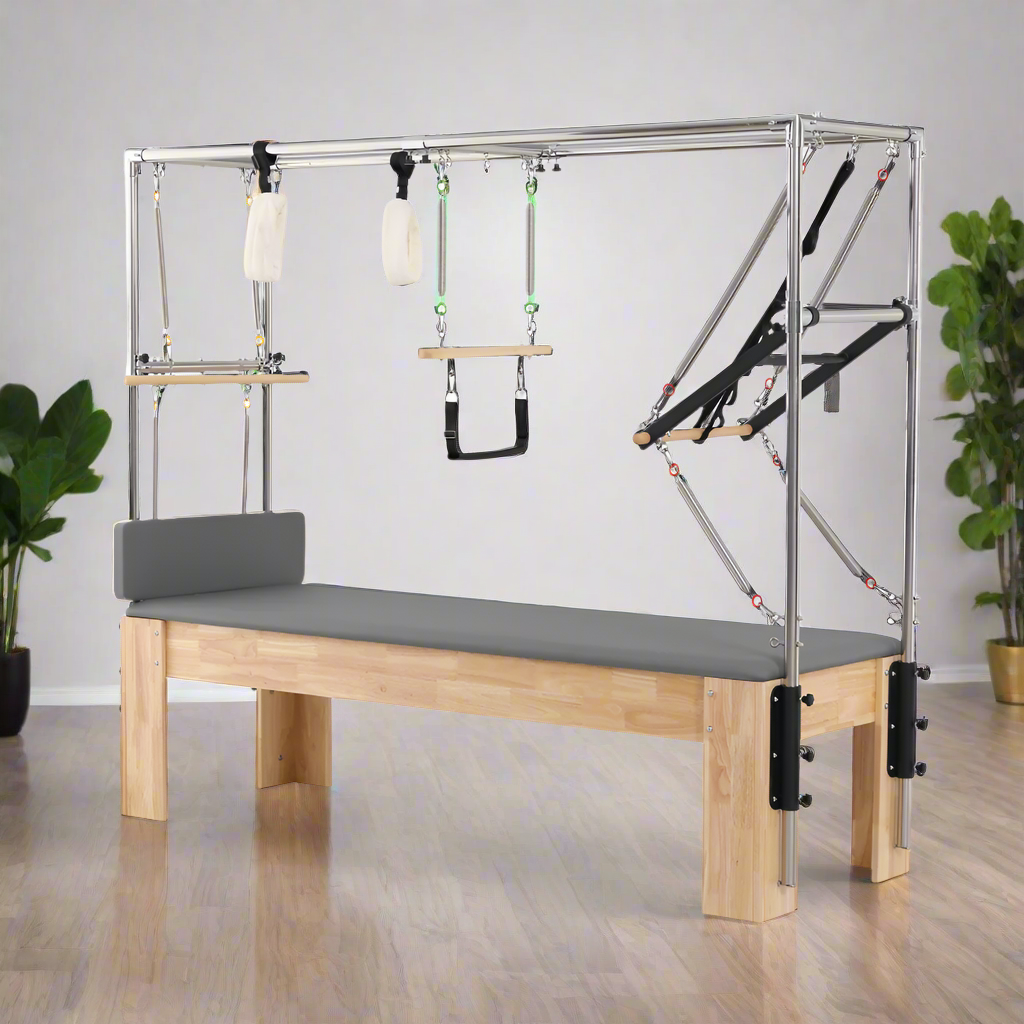 Eeeza Oak Wood Frame Pilates Cadillac Full Trapeze Table