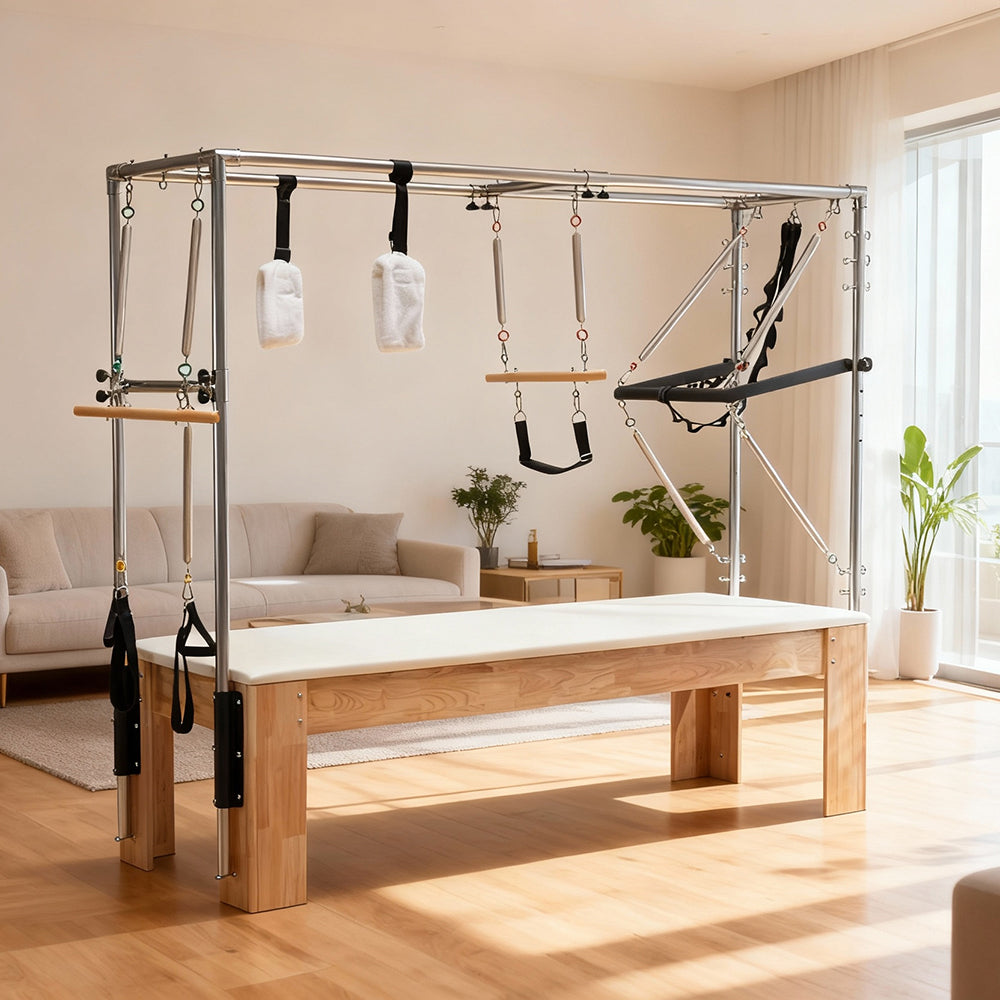 Eeeza Rubberwood Frame Pilates Cadillac Full Trapeze Table