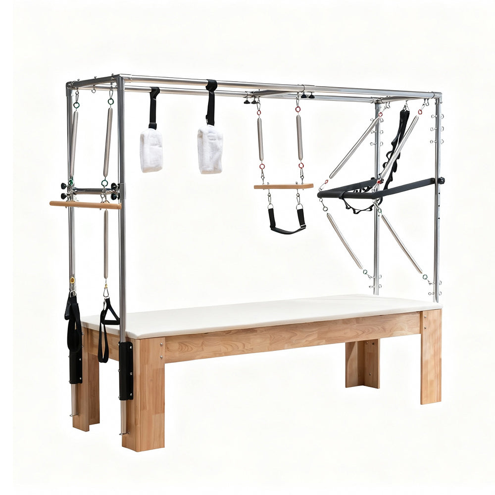 Eeeza Rubberwood Frame Pilates Cadillac Full Trapeze Table