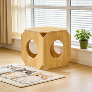 Eeeza Rubber Wood Simple Square Cat House