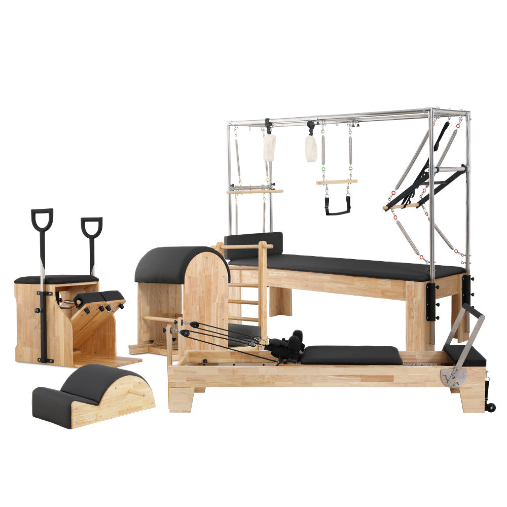 Eeeza Pilates Studio Combo Set – Full Body Training Kit with Cadillac, Reformer, Ladder Barrel, Wunda Chair & Spine Corrector