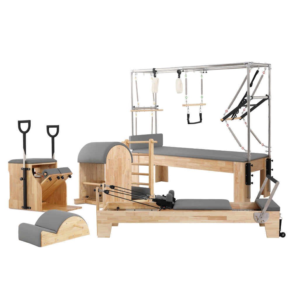 Eeeza Pilates Studio Combo Set – Full Body Training Kit with Cadillac, Reformer, Ladder Barrel, Wunda Chair & Spine Corrector