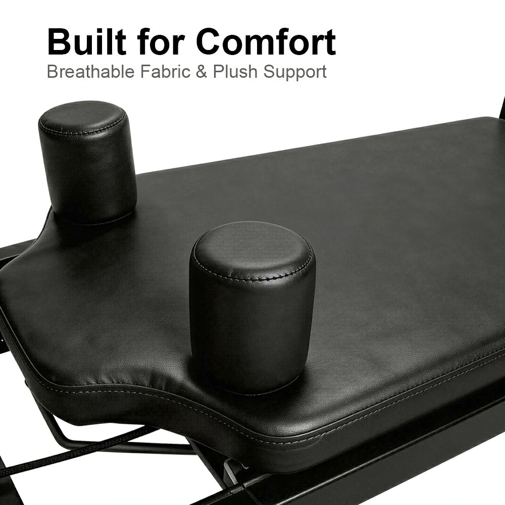 Eeeza Foldable Pilates Reformer, Silent Resistance with Adjustable Steel Frame