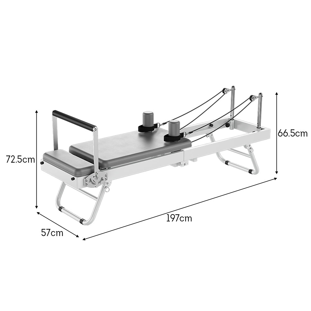 Eeeza Foldable Pilates Reformer – Adjustable Steel Frame with Silent Resistance