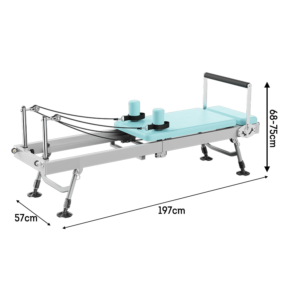 Eeeza Foldable Pilates Reformer, Silent Resistance with Adjustable Steel Frame