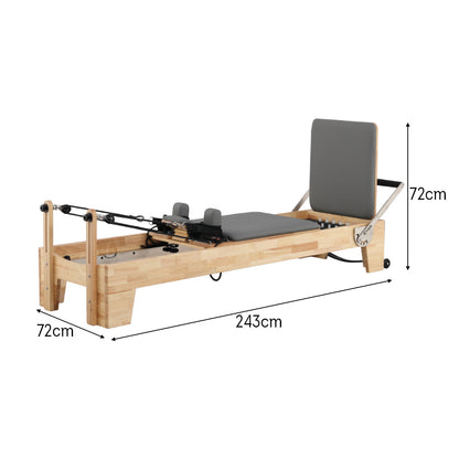 Eeeza Oak Wood Frame Pilates Reformer