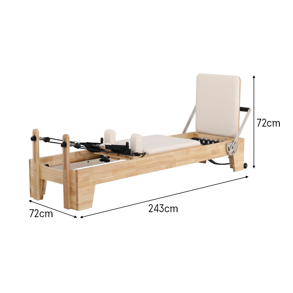 Eeeza Oak Wood Frame Pilates Reformer