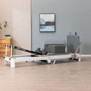 Eeeza Foldable Aluminum Reformer Pilates Bed with 6-Spring Resistance & PU Leather Cushion