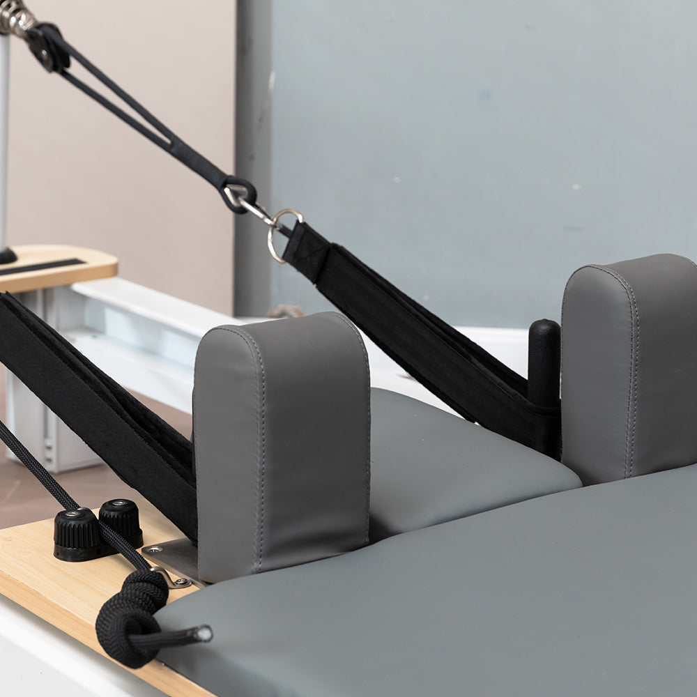 Eeeza Foldable Aluminum Reformer Pilates Bed with 6-Spring Resistance & PU Leather Cushion