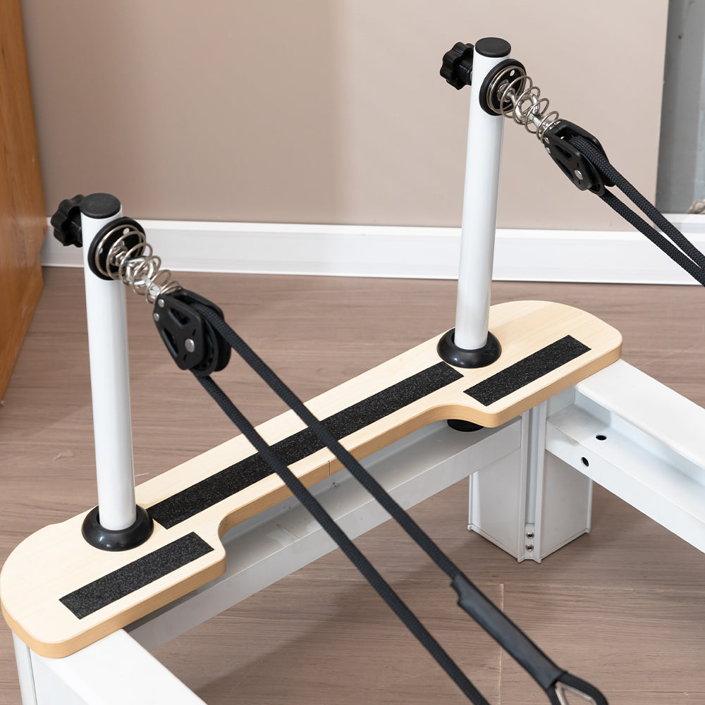 Eeeza Foldable Aluminum Reformer Pilates Bed with 6-Spring Resistance & PU Leather Cushion