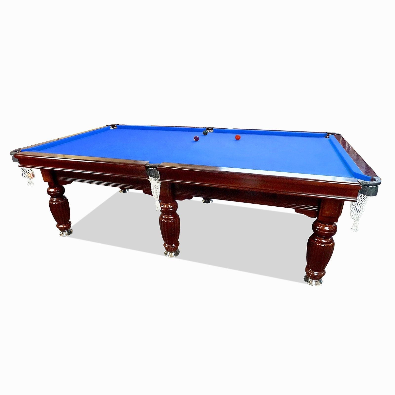 Eeeza 9FT Slate Billiard Pool Table with Full Accessories – Deep Mahogany Frame