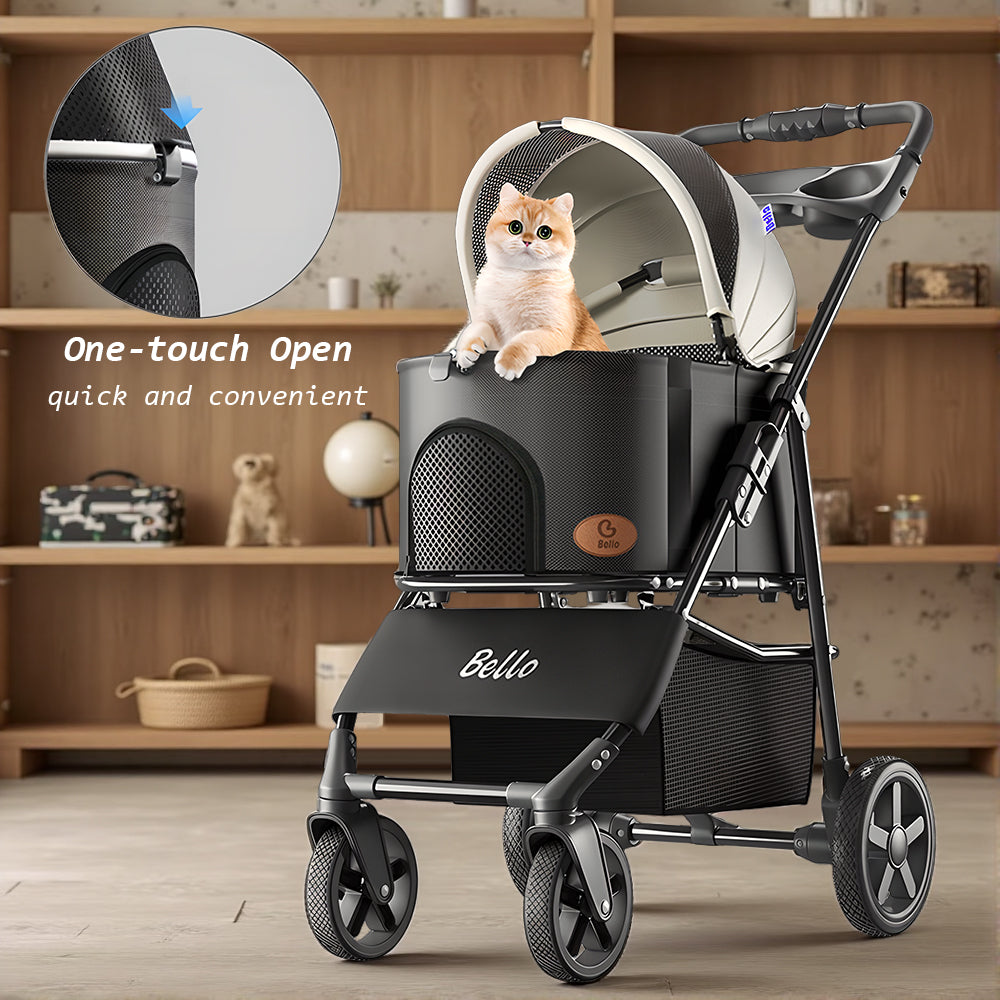 Eeeza Foldable And Detachable Wrought Iron Frame Pet Stroller