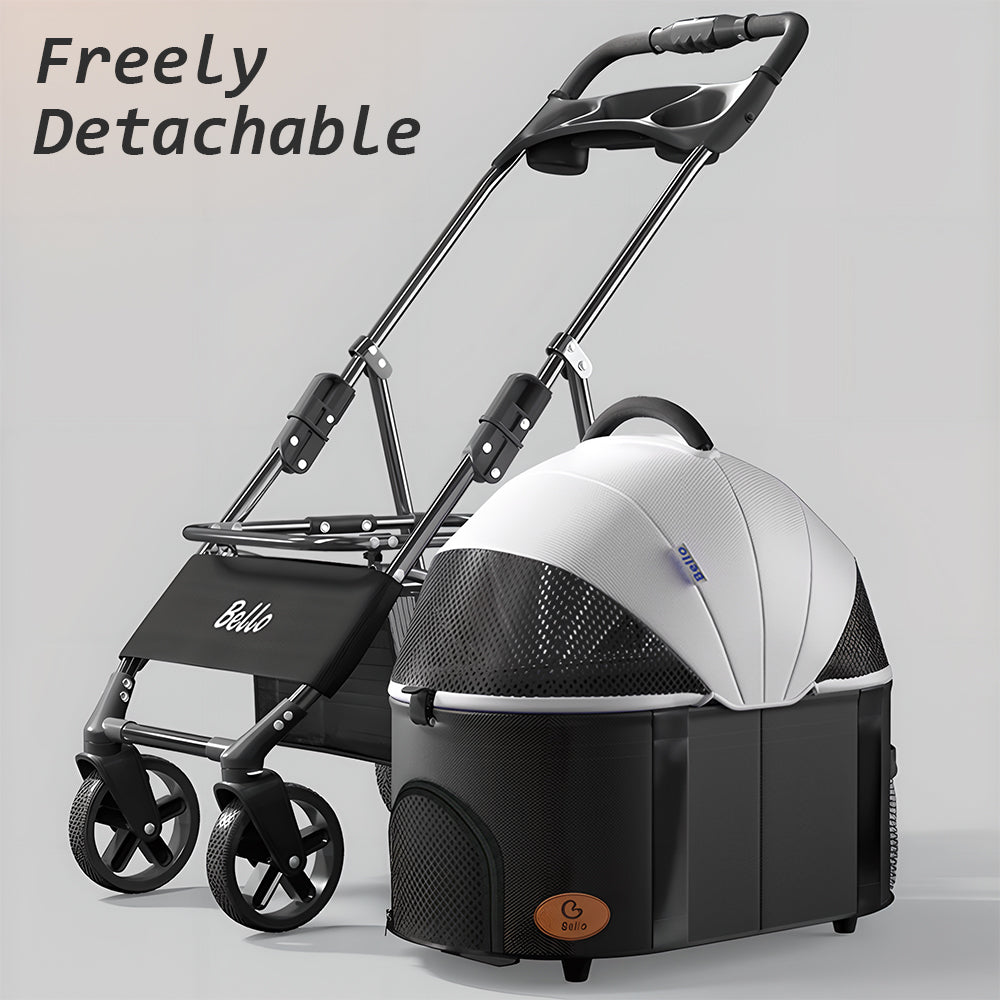 Eeeza Foldable And Detachable Wrought Iron Frame Pet Stroller
