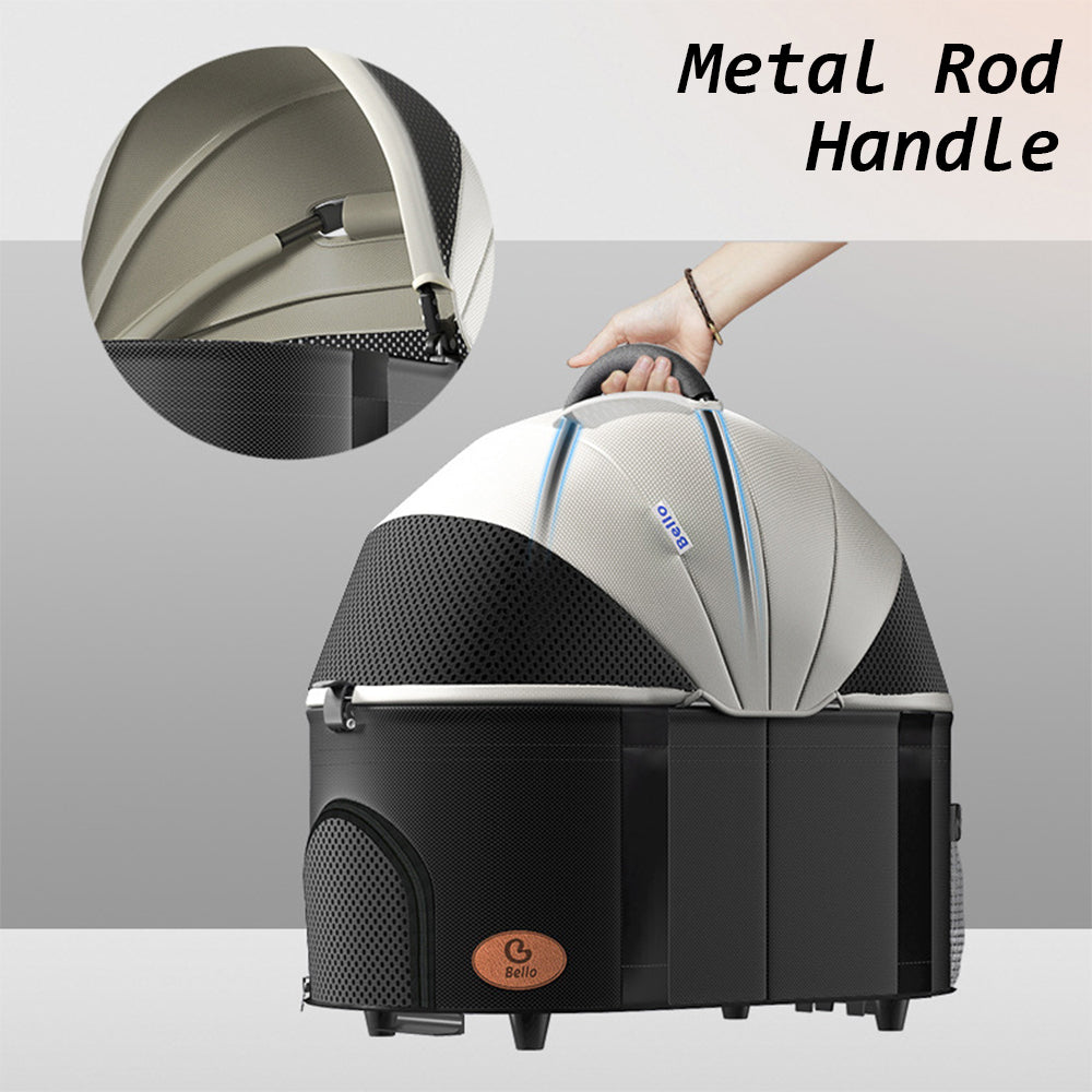Eeeza Foldable And Detachable Wrought Iron Frame Pet Stroller