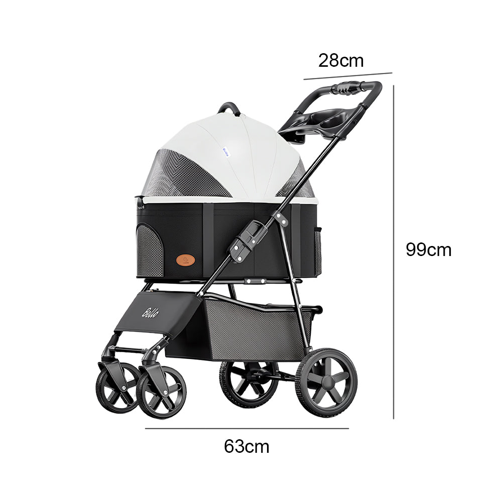 Eeeza Foldable And Detachable Wrought Iron Frame Pet Stroller