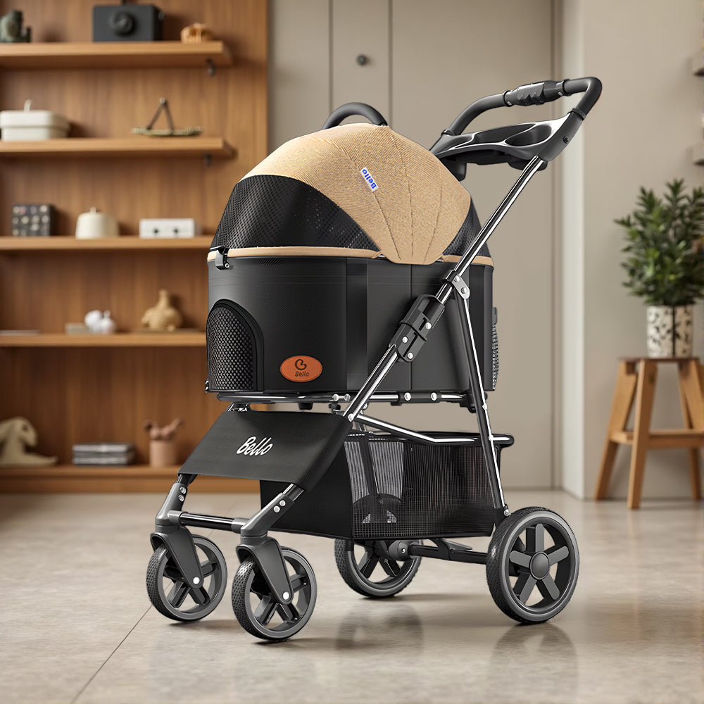 Eeeza Foldable And Detachable Wrought Iron Frame Pet Stroller