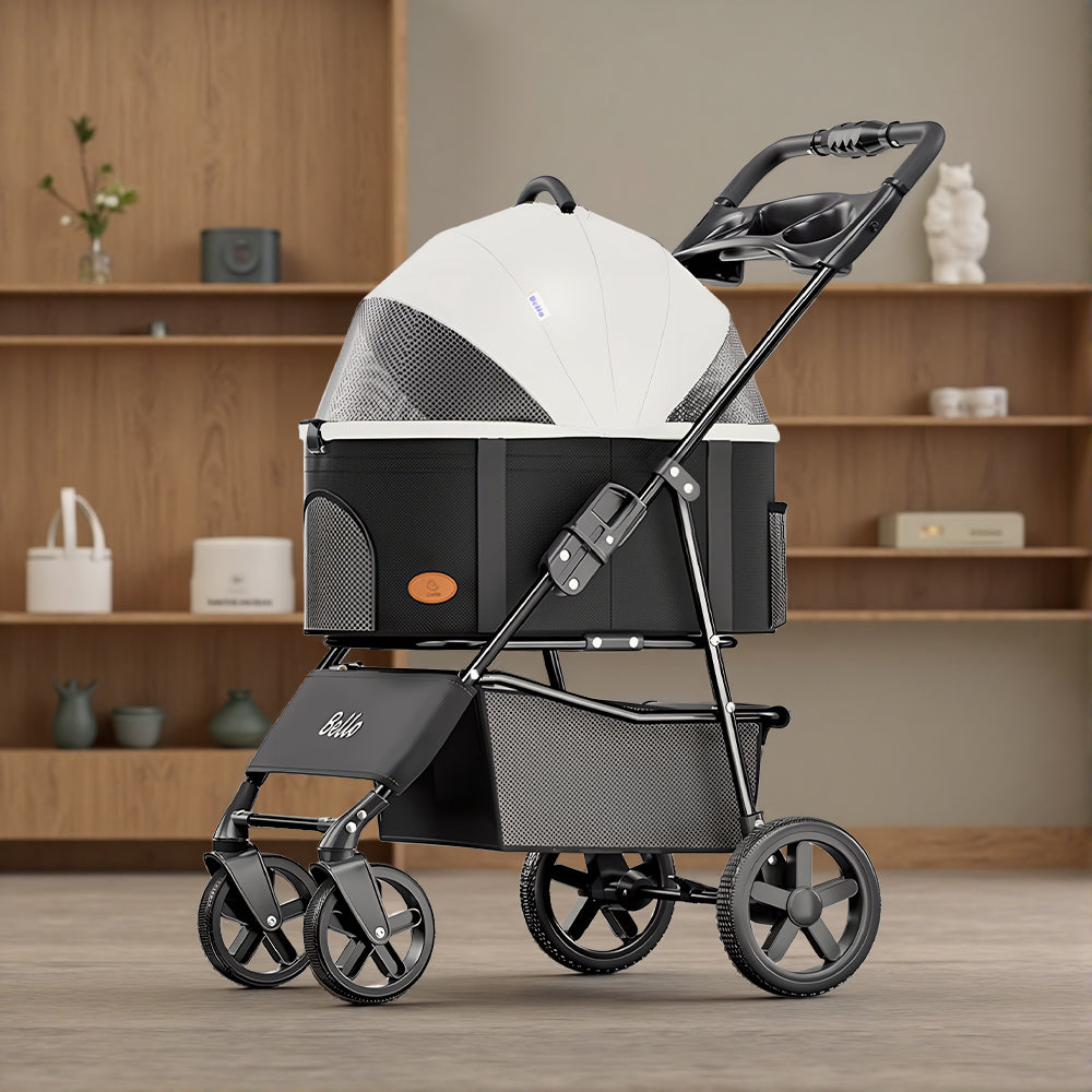 Eeeza Foldable And Detachable Wrought Iron Frame Pet Stroller