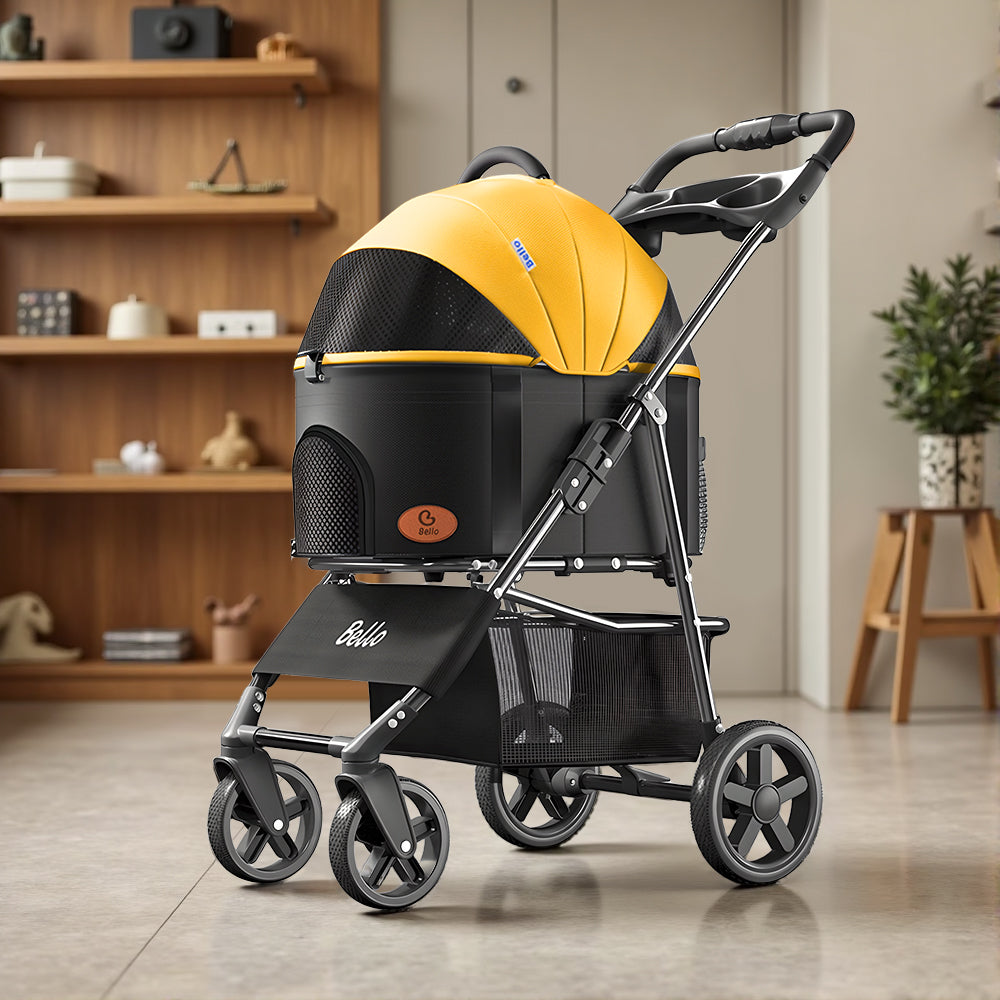Eeeza Foldable And Detachable Wrought Iron Frame Pet Stroller