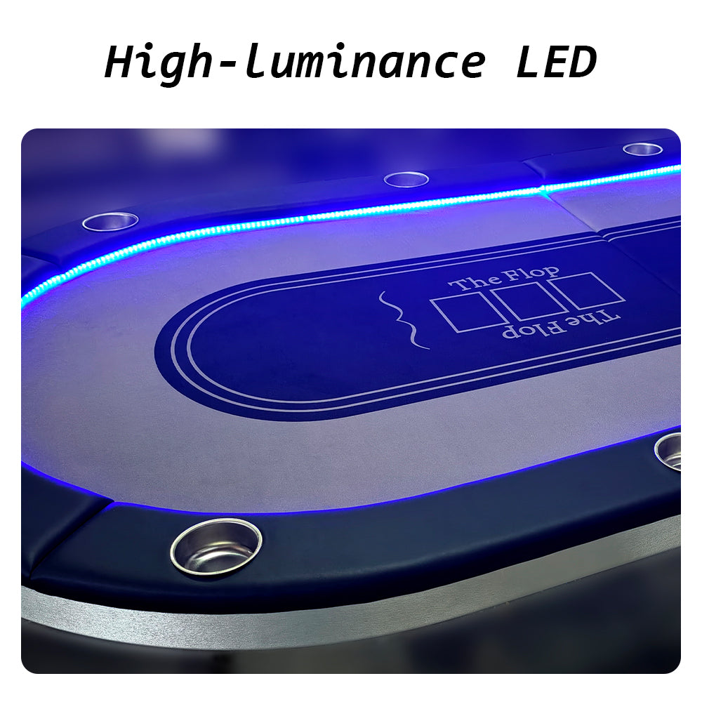 Eeeza Foldable Poker Table With LED Light Strip