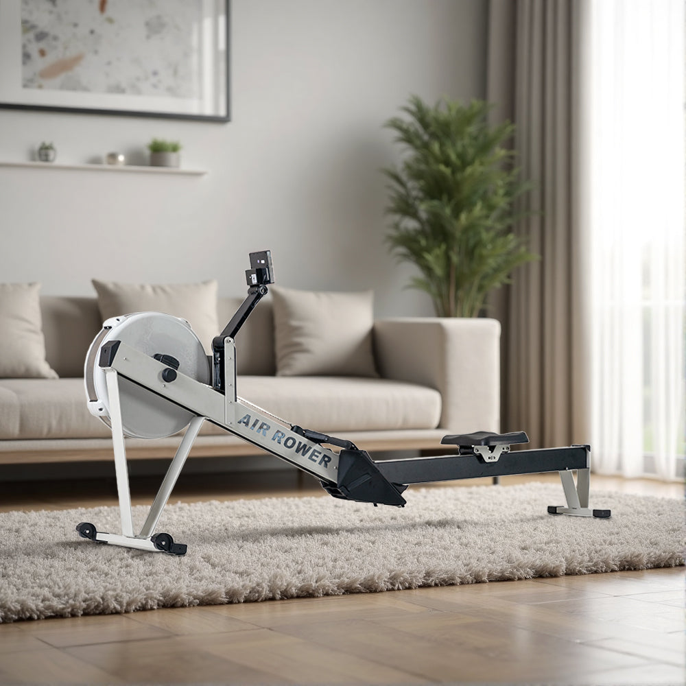 Eeeza Air Resistance Rowing Machine with 10-Level Wind Adjustment & LED Monitor