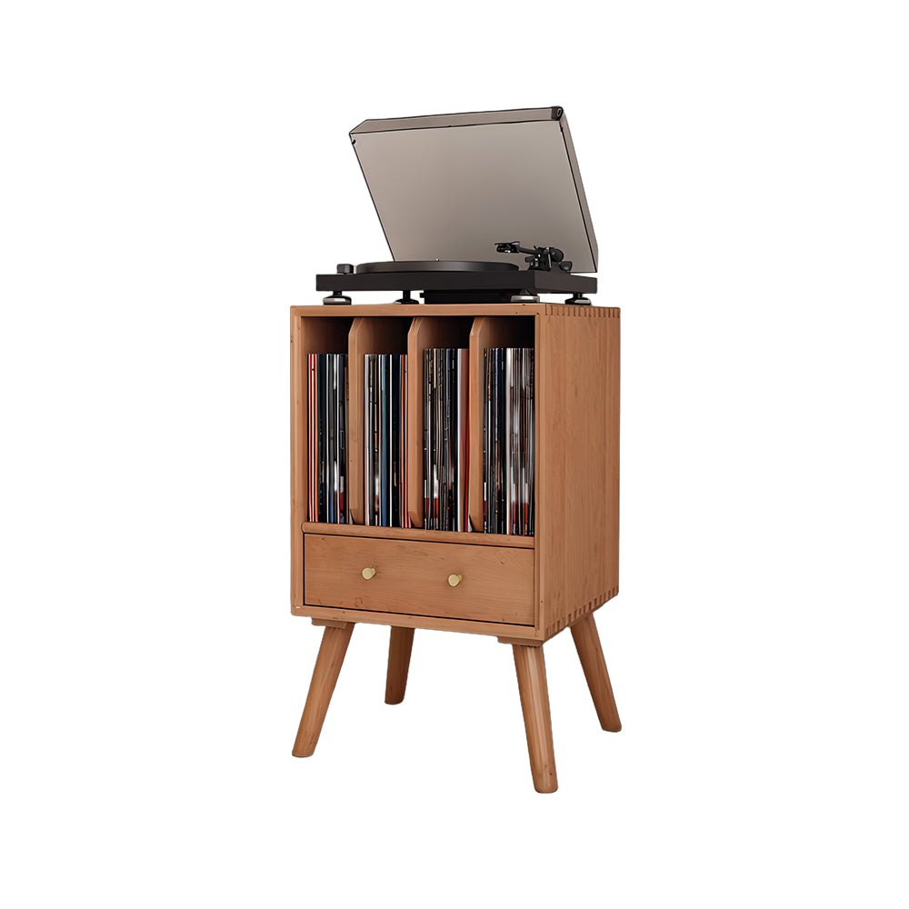Eeeza Retro Minimalist Drawer Record Player Stand