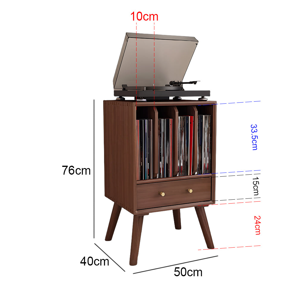 Eeeza Retro Minimalist Drawer Record Player Stand