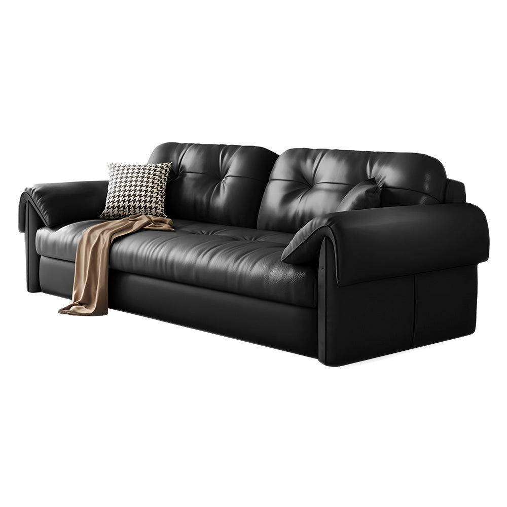 Eeeza Faux Leather Sofa Bed – Space-Saving Convertible Comfort, Vintage Nordic Style