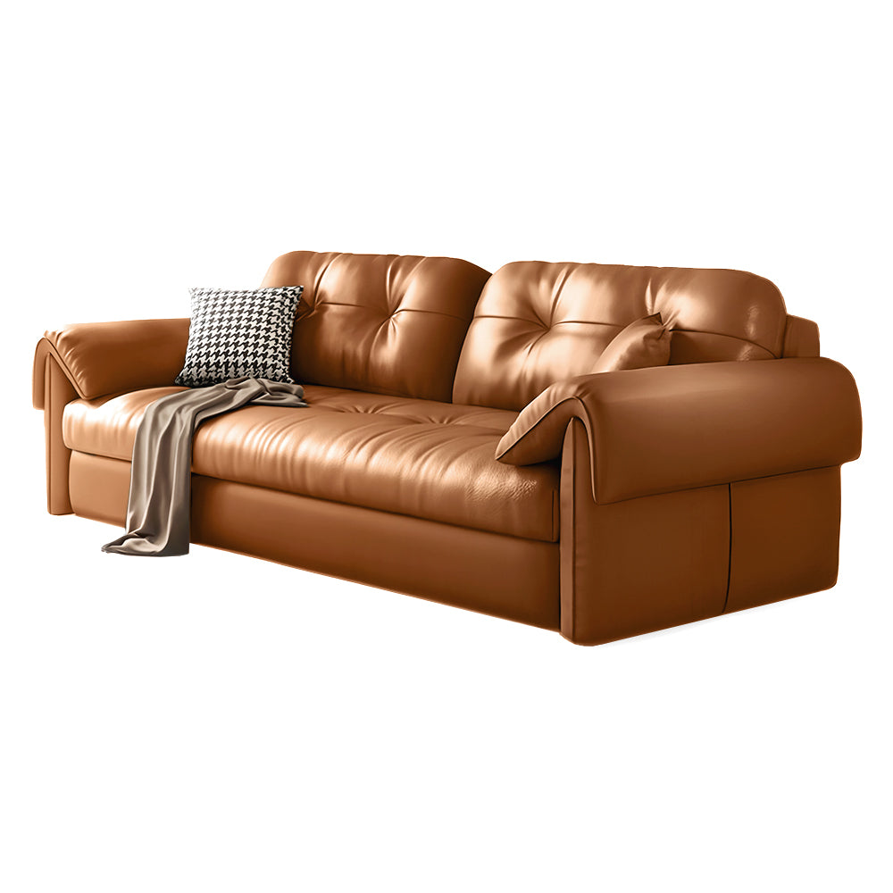 Eeeza Faux Leather Sofa Bed – Space-Saving Convertible Comfort, Vintage Nordic Style