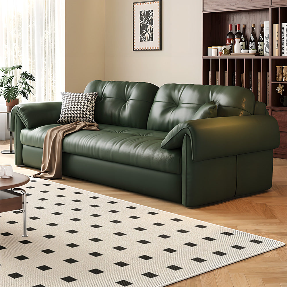 Eeeza Faux Leather Sofa Bed – Space-Saving Convertible Comfort, Vintage Nordic Style