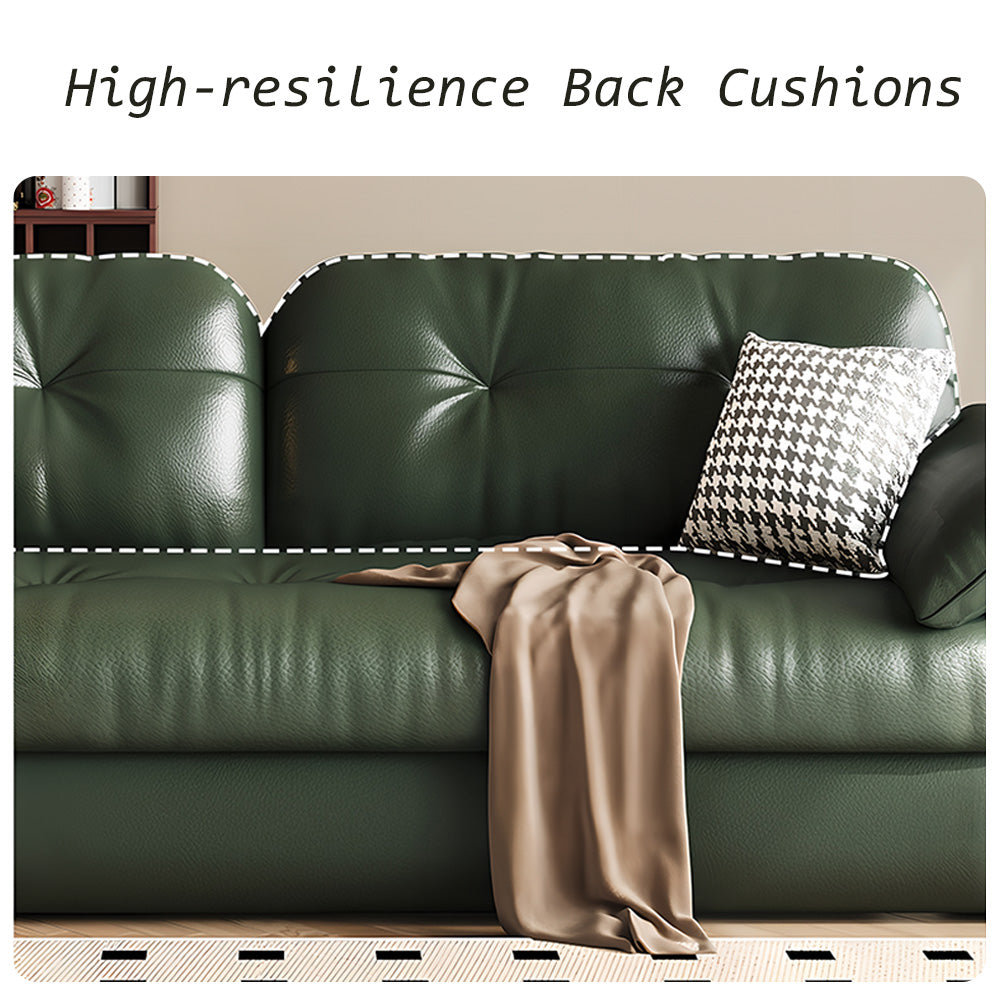 Eeeza Faux Leather Sofa Bed – Space-Saving Convertible Comfort, Vintage Nordic Style