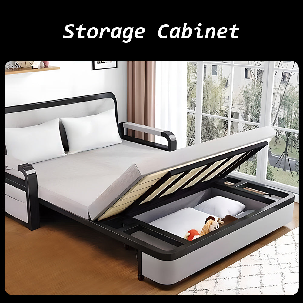 Eeeza Convertible Sofa Bed with Storage and Sturdy Steel Frame