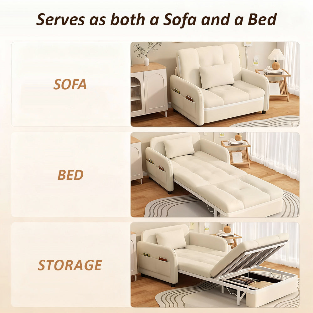 Eeeza Modern Minimalist Sofa Bed With Storage Space