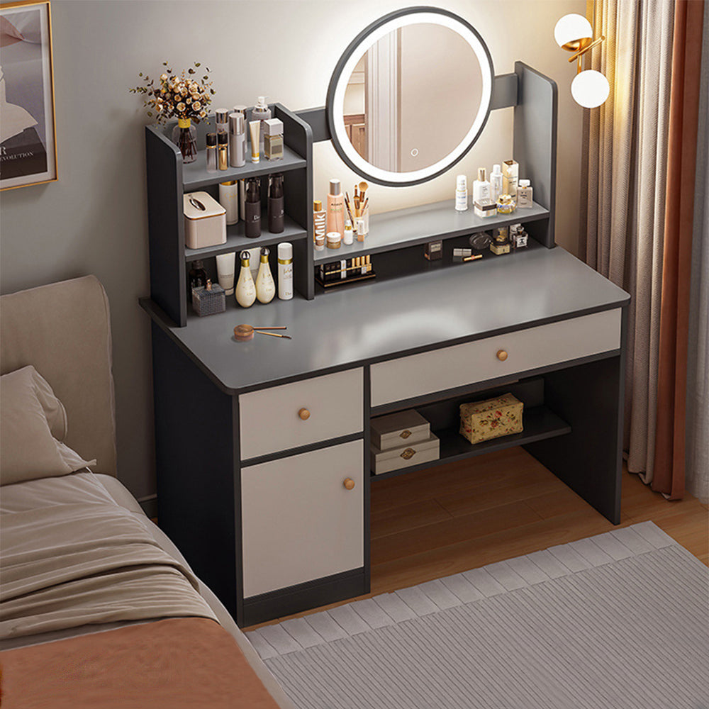 Eeeza Vanity Table Set with LED Mirror – Modern Dressing Table with Drawers and Choice of Chair Styles