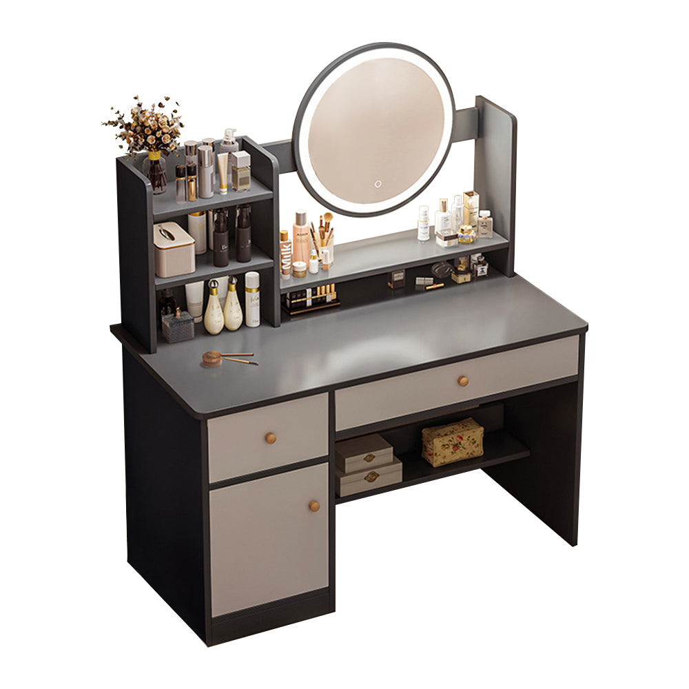 Eeeza Vanity Table Set with LED Mirror – Modern Dressing Table with Drawers and Choice of Chair Styles