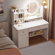 Eeeza Vanity Table Set with LED Mirror – Modern Dressing Table with Drawers and Choice of Chair Styles