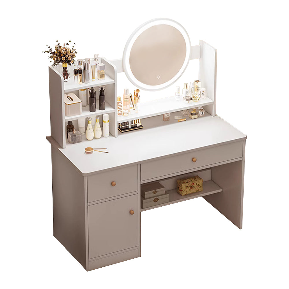 Eeeza Vanity Table Set with LED Mirror – Modern Dressing Table with Drawers and Choice of Chair Styles