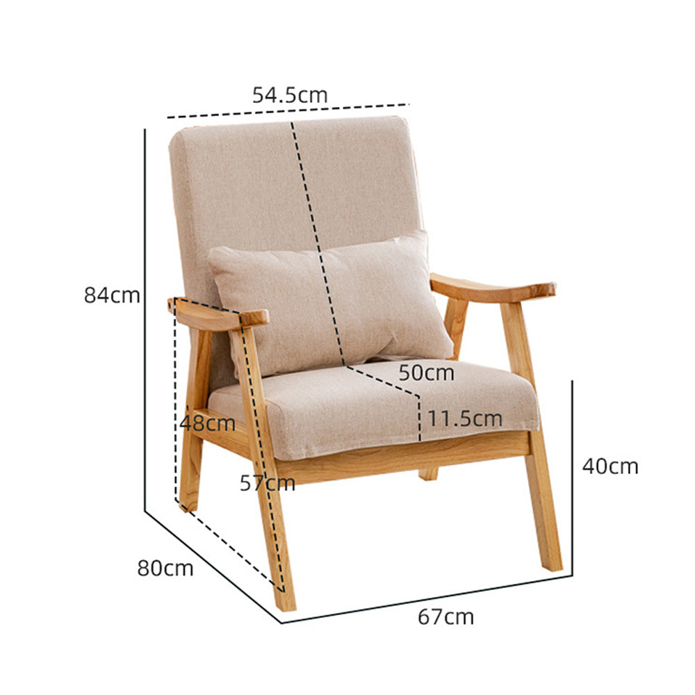 Eeeza Modern Casual Solid Wood Armchair
