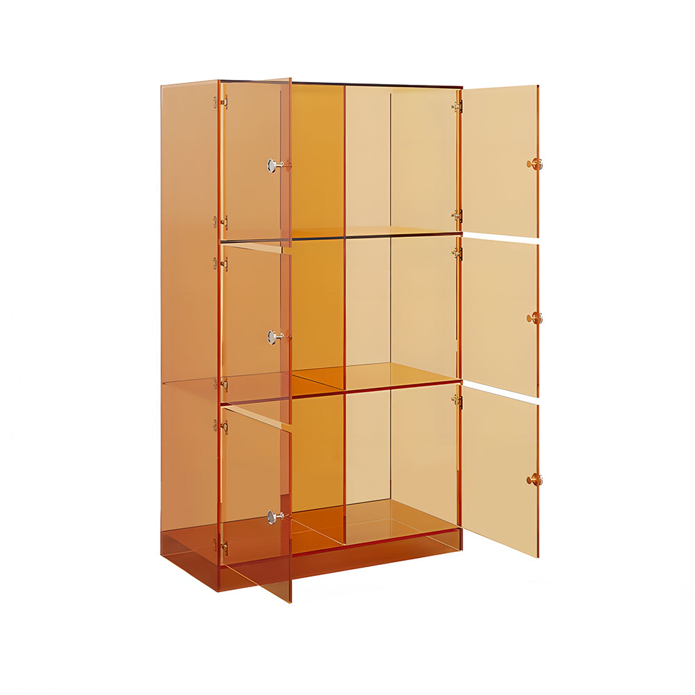 Eeeza Minimalist Multi-layer Acrylic Shelf With Doors