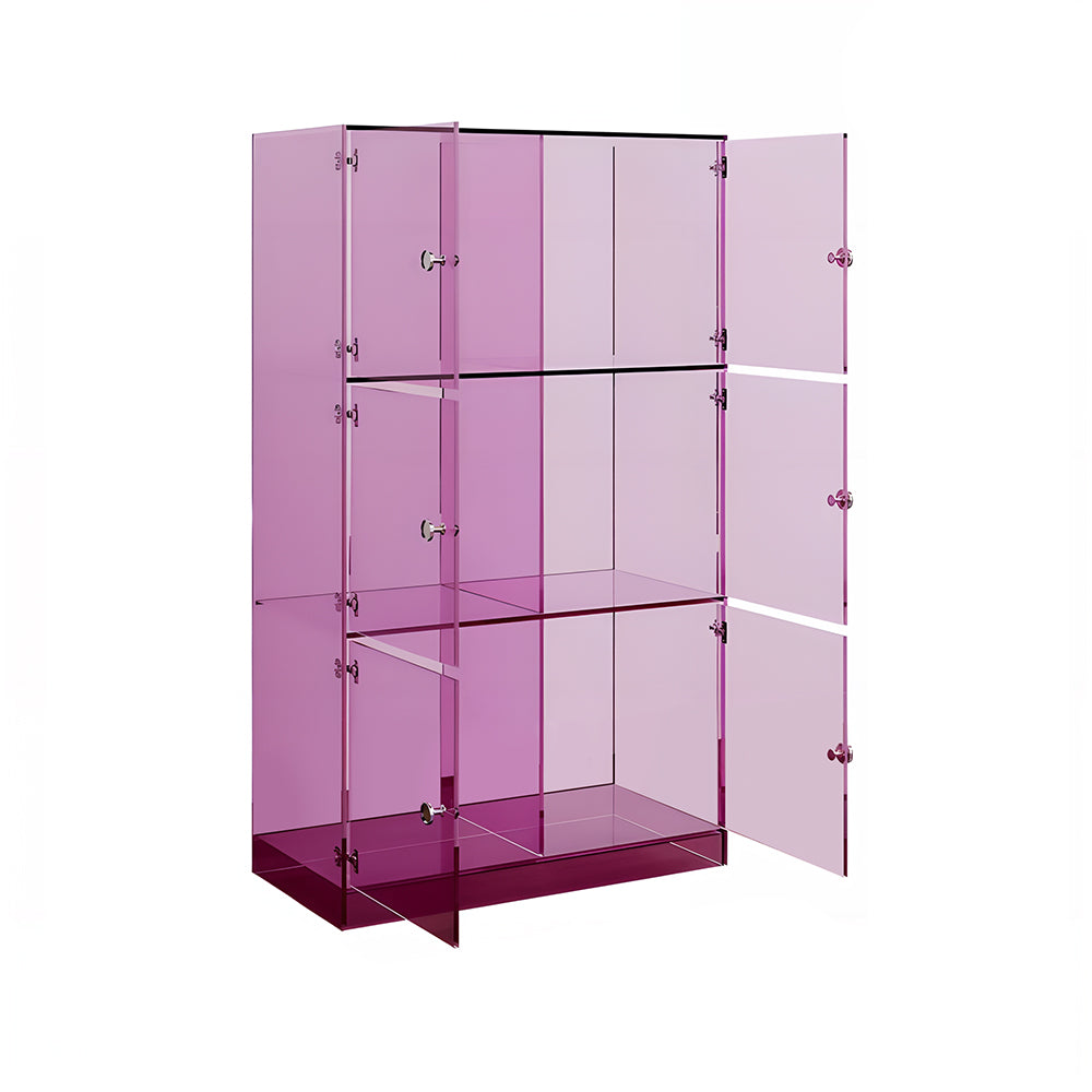 Eeeza Minimalist Multi-layer Acrylic Shelf With Doors