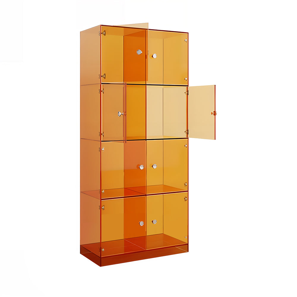 Eeeza Minimalist Multi-layer Acrylic Shelf With Doors